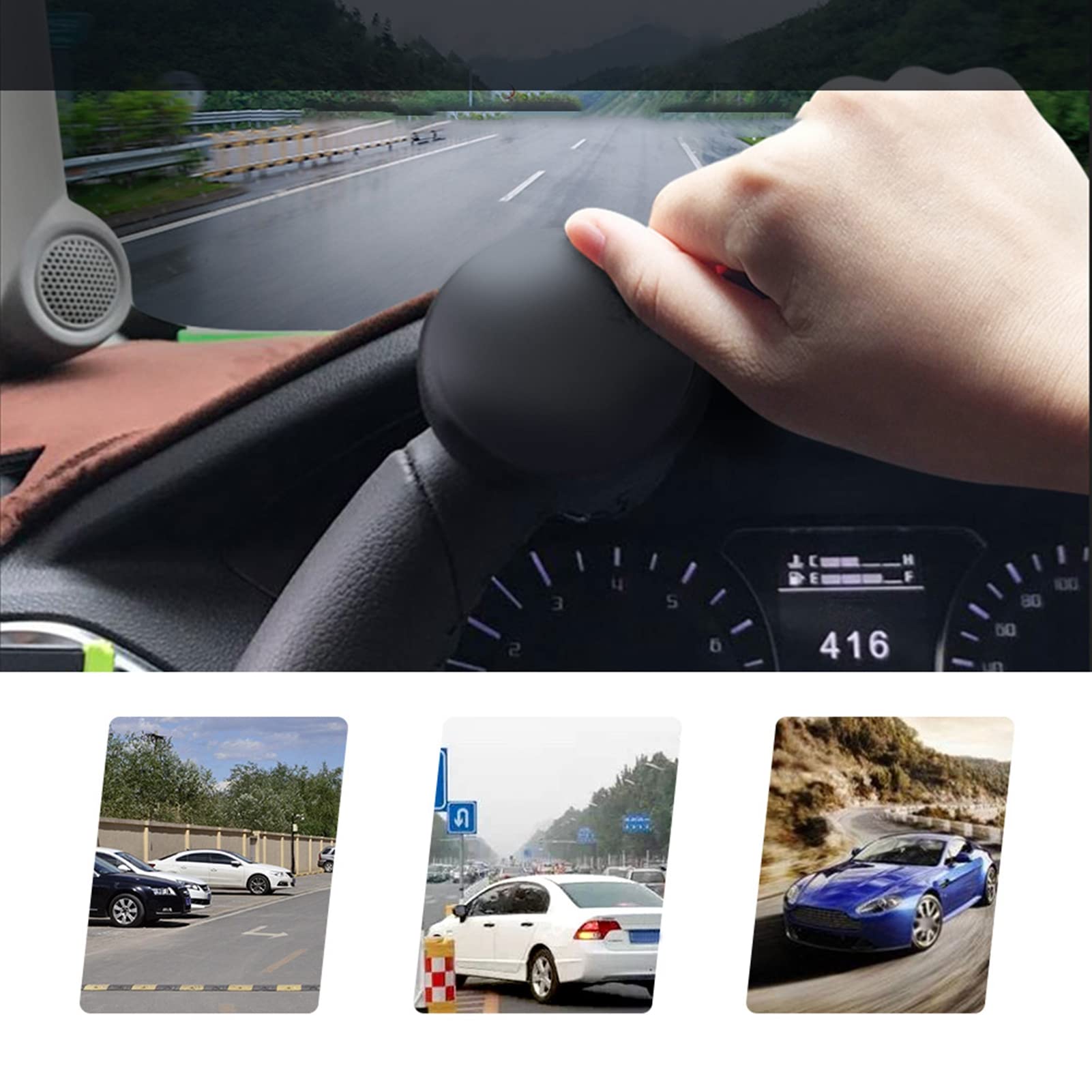 Universal Steering Wheel Knob Spinner - Heavy Duty Black Spinner for Cars, Trucks & Boats | Easy Steering Control for Off-Roading, Towing & Marine Use