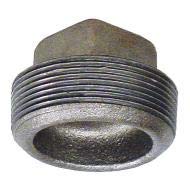 Galvanized Steel Square Head Plug - 4 Inch Pipe Size, MNPT Connection - 0319902722 - Ideal for Plumbing, Irrigation, and Industrial Pipe Systems