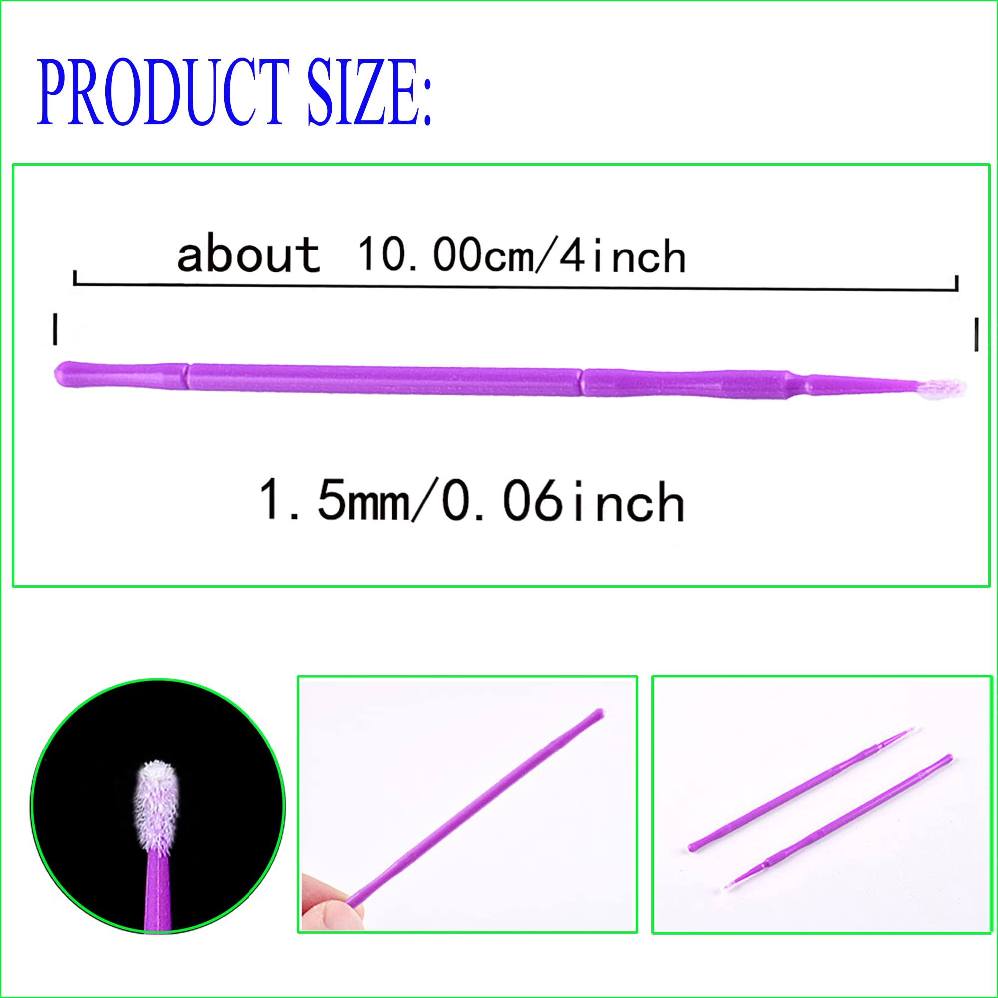 100 Pcs Fine Tip Touch Up Paint Brushes - 1.5mm Purple Micro Brushes for Automotive Paint Chip Repair, Nail Art, Model Painting & Precision Detailing | Perfect for Car Scratch Fix, Crafts & Miniature Projects