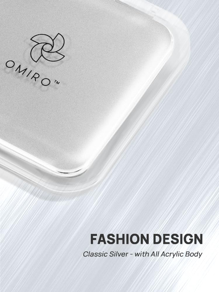 Omiro 10X Silver Folding Mirror - Compact Travel Makeup Mirror for Purse & On-the-Go