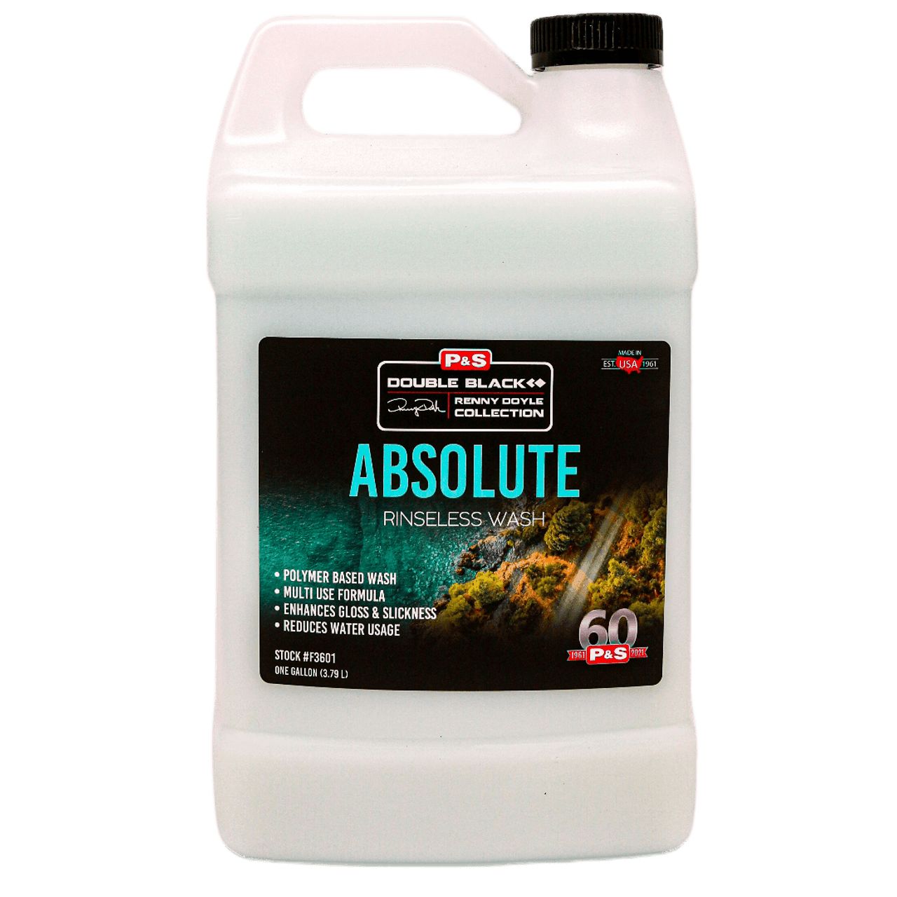 P&S Absolute Rinseless Wash & Wax - Double Black Car Detailing Solution for Waterless Cleaning, Shine & Protection - Perfect for Cars, Trucks, SUVs & Motorcycles at Home or On-The-Go