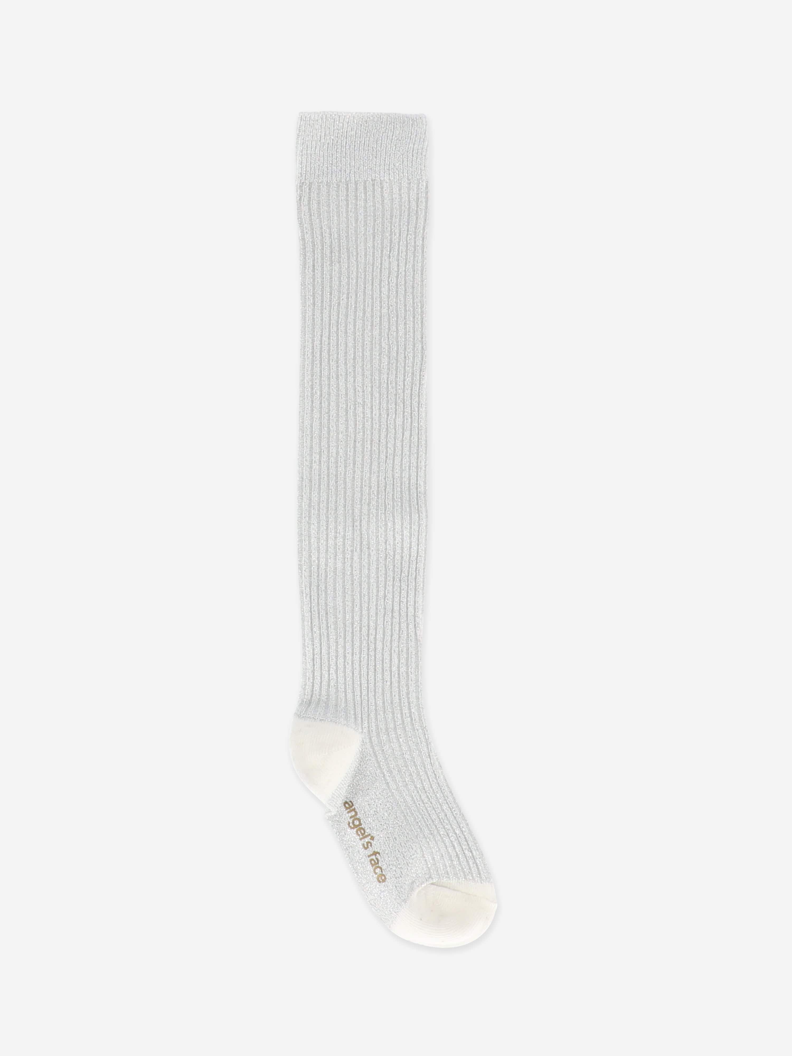 Angels Face Girls Lucy Sparkle Socks - White Glitter Ankle Socks for Kids | Perfect for School, Parties & Everyday Wear