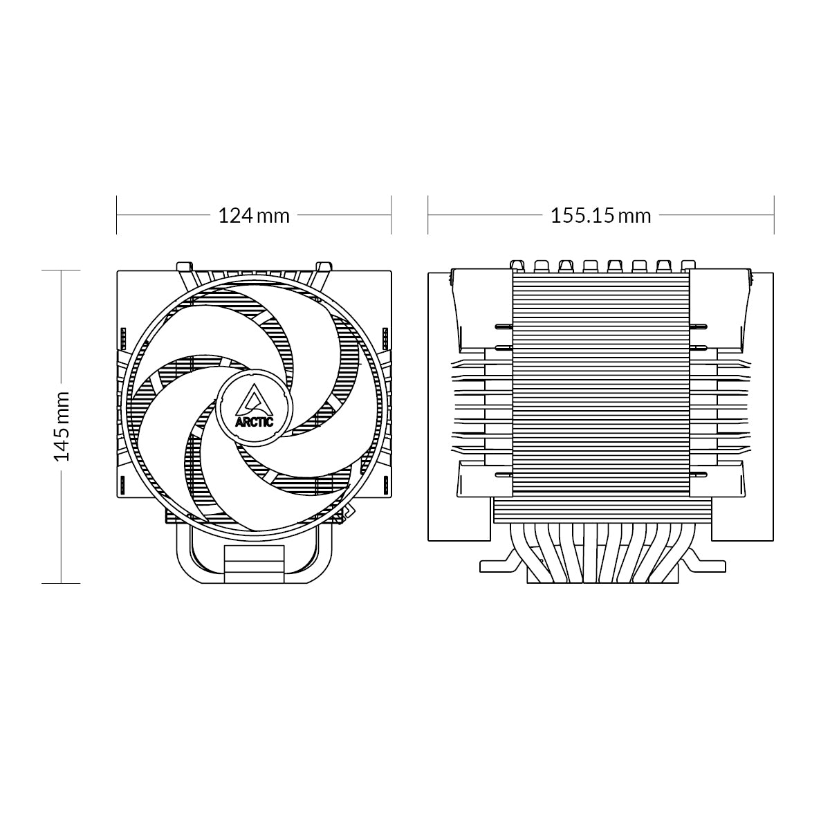 Arctic Freezer 4U-SP5 Single Tower CPU Cooler for AMD SP5 Socket - High Performance Air Cooling for Workstations & Servers - Perfect for Data Centers, Gaming Rigs & High-End Computing