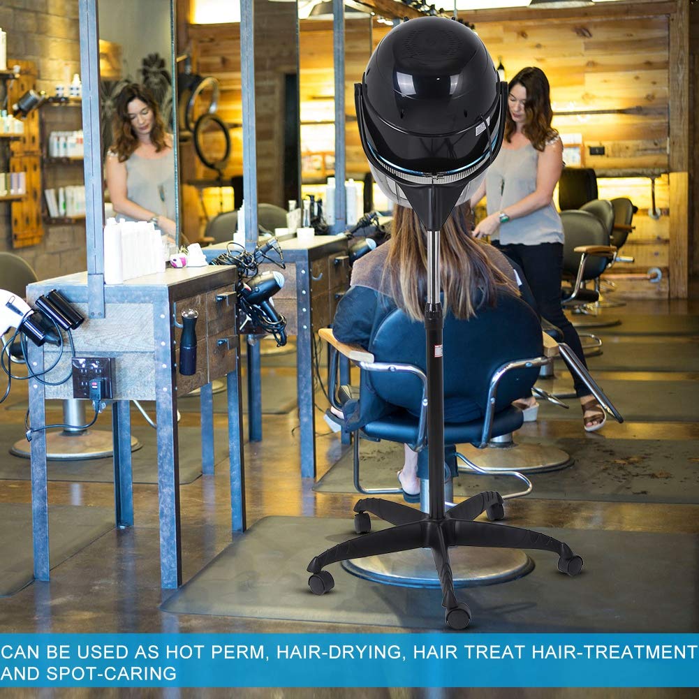 Professional Adjustable Hooded Hair Dryer with Timer & Wheels - Microdermabrasion Salon Equipment for Home & Spa Use - Perfect for Hair Treatments, Styling & Beauty Therapy