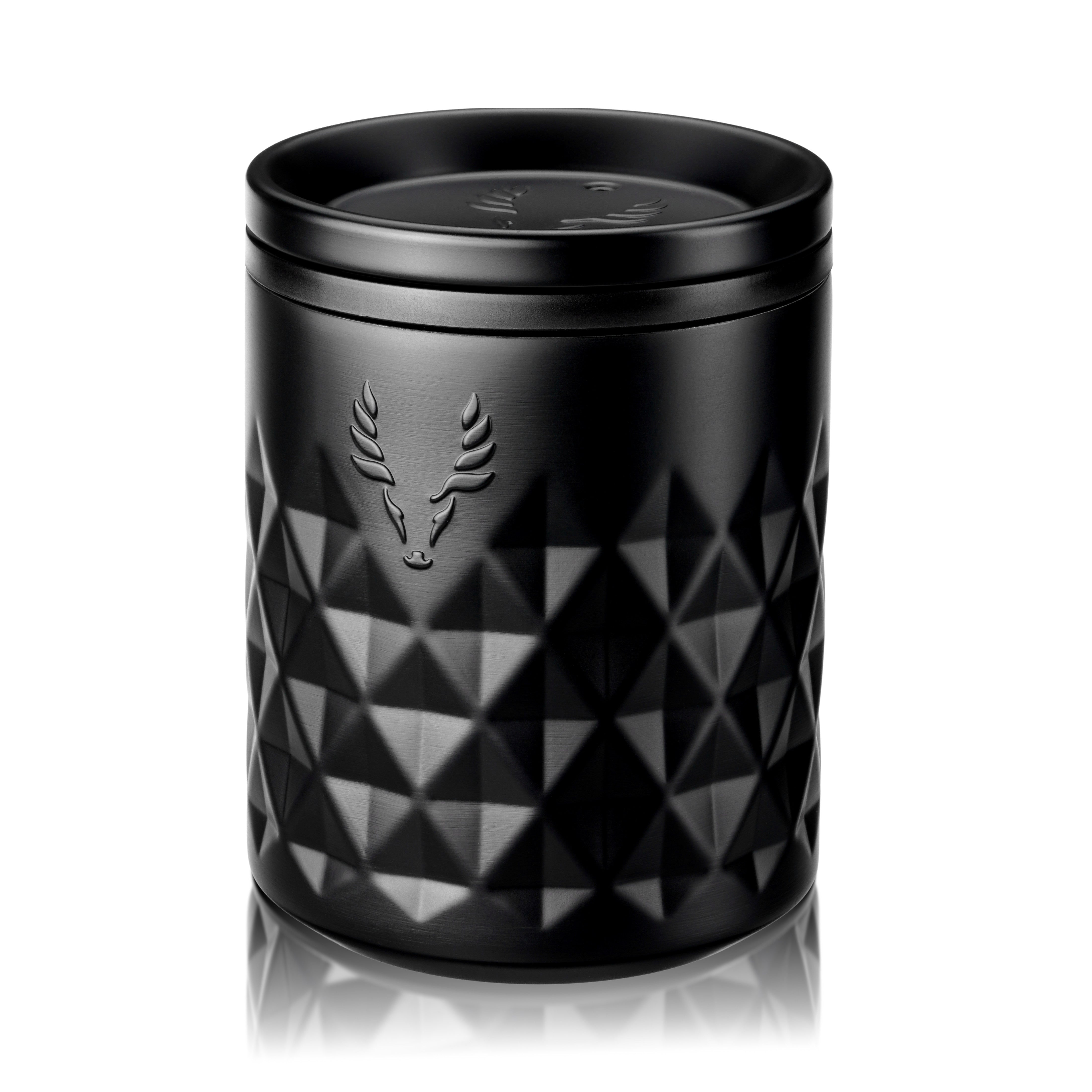 Premium Stainless Steel Rocks Tumbler - 20oz Insulated Whiskey Glass with Lid - Obsidian Black - Perfect for Bourbon, Scotch & Cocktails at Home, Office or Outdoor Adventures