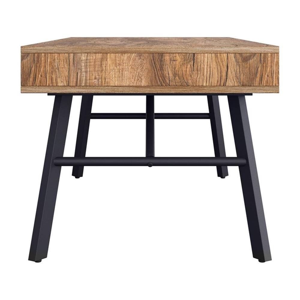 CorLiving Auston Rustic Brown Engineered Wood Coffee Table with Wood Grain Finish - Perfect for Living Room, Home Decor & Farmhouse Style Furniture