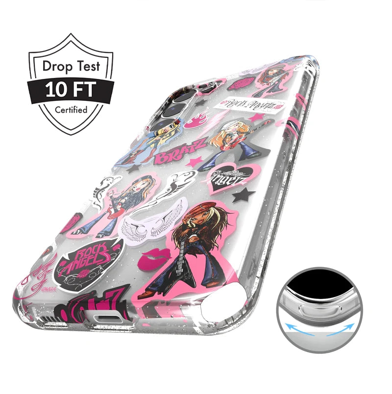 Bratz Rock Angelz Glitter Samsung Phone Case - Trendy Protective Cover for Galaxy S21/S20/Note 20 - Perfect for Teens, Fans, and Fashion Lovers