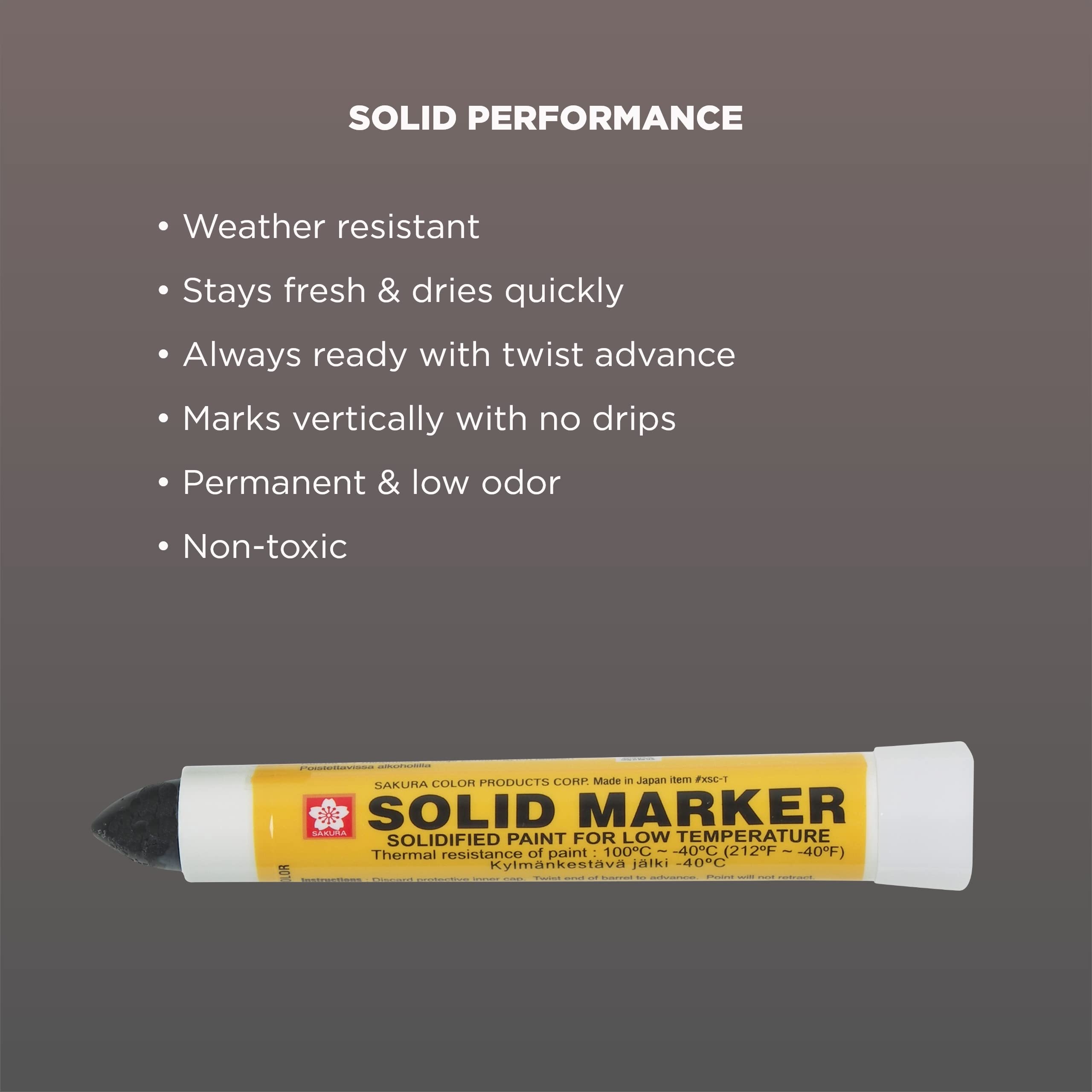 Sakura Solid Paint Markers - Permanent Low-Temperature Twist-Up Paint Pens for Windows, Wood, Glass - Black Ink (1 Pack) - Ideal for DIY Crafts, Home Decor, Sign Making & Glass Painting Projects