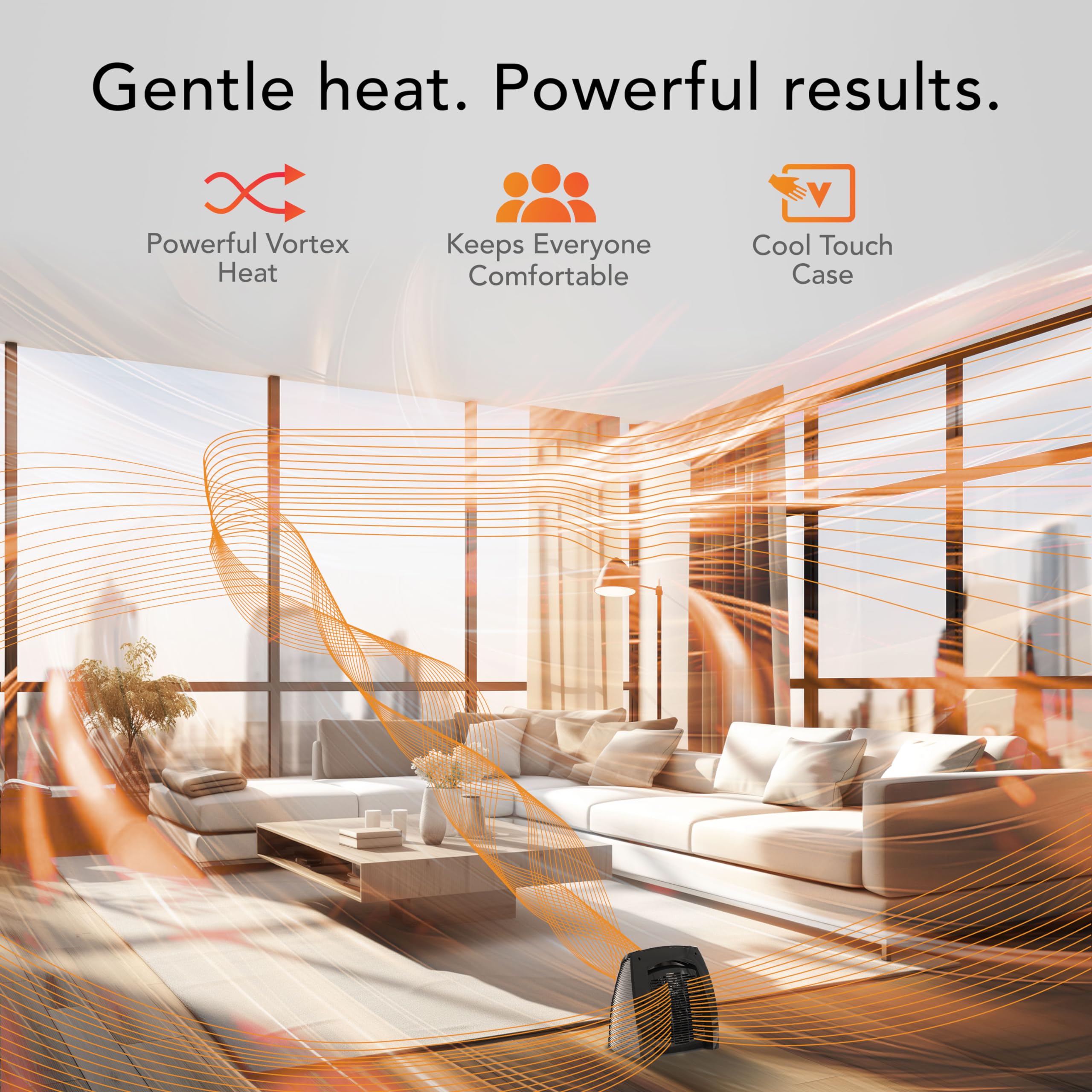 Vornado TAVH10 Space Heater with Remote Control - Quiet Portable Electric Heater for Bedroom, Office & Home Use - Fan Only Mode, Digital Thermostat, Timer, Auto Climate Control & Safety Features - Perfect for Winter Heating & Year-Round Air Circulation