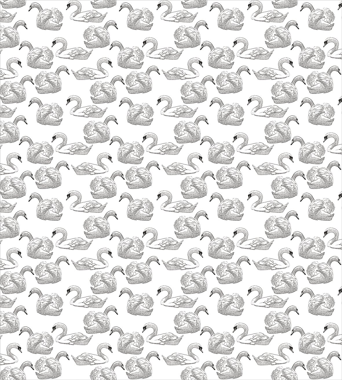 Ambesonne Swan Duvet Cover Set - Elegant Sketch Art of Swimming Waterfowls, 3 Piece King Size Bedding Set with 2 Pillow Shams, Black and White - Perfect for Master Bedroom, Guest Room or Luxury Hotel Decor