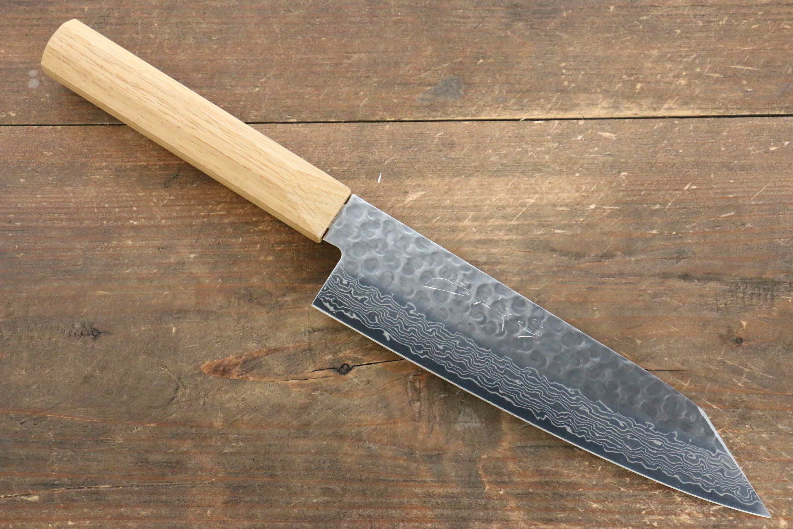 Premium Jikko VG10 17-Layer Damascus Santoku Knife 170mm with Oak Handle - Perfect for Slicing, Dicing & Chopping Vegetables, Fruits & Meat in Professional & Home Kitchens