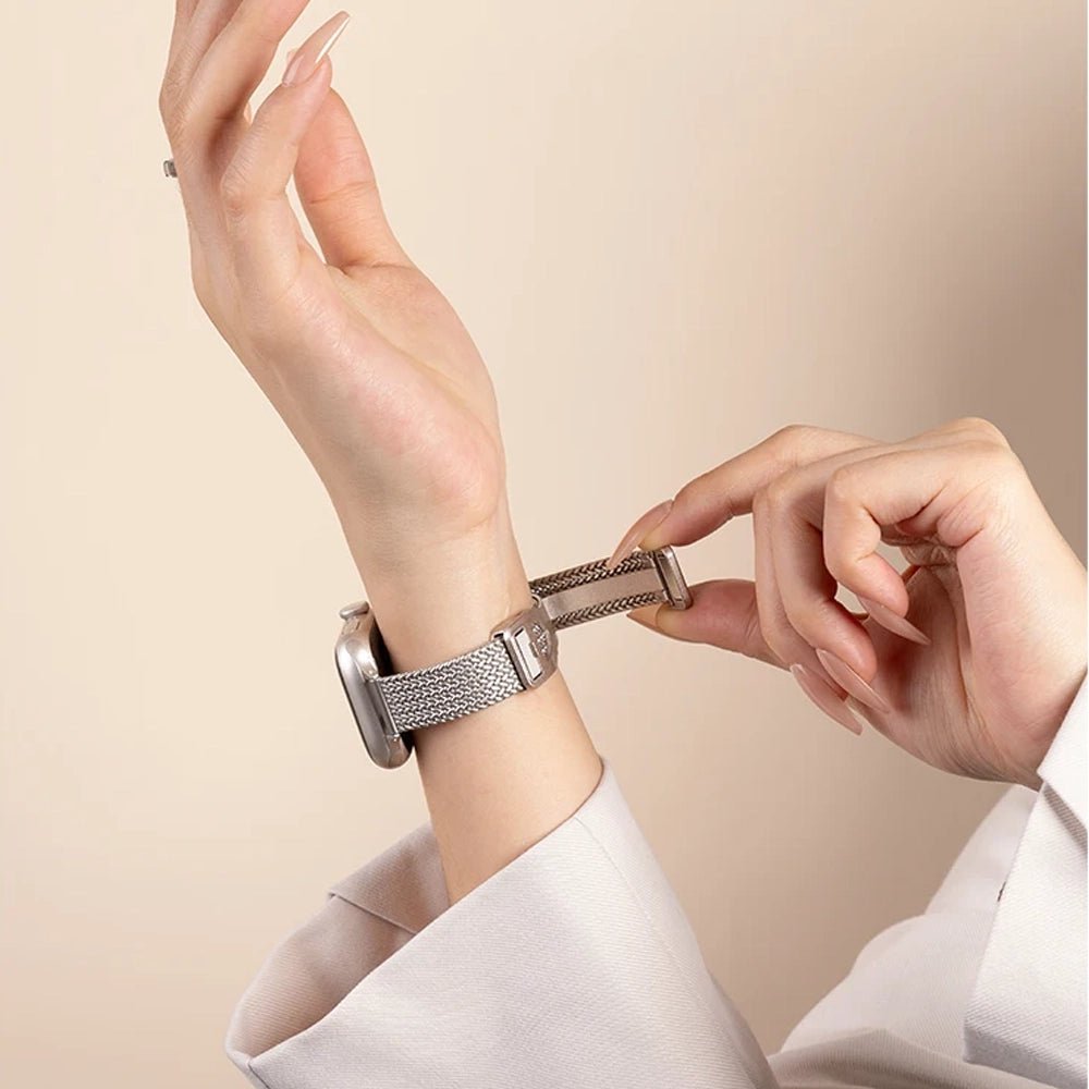 Slim Stainless Steel Apple Watch Band for Women - Elegant & Durable Replacement Strap - Perfect for Workouts, Office & Everyday Wear