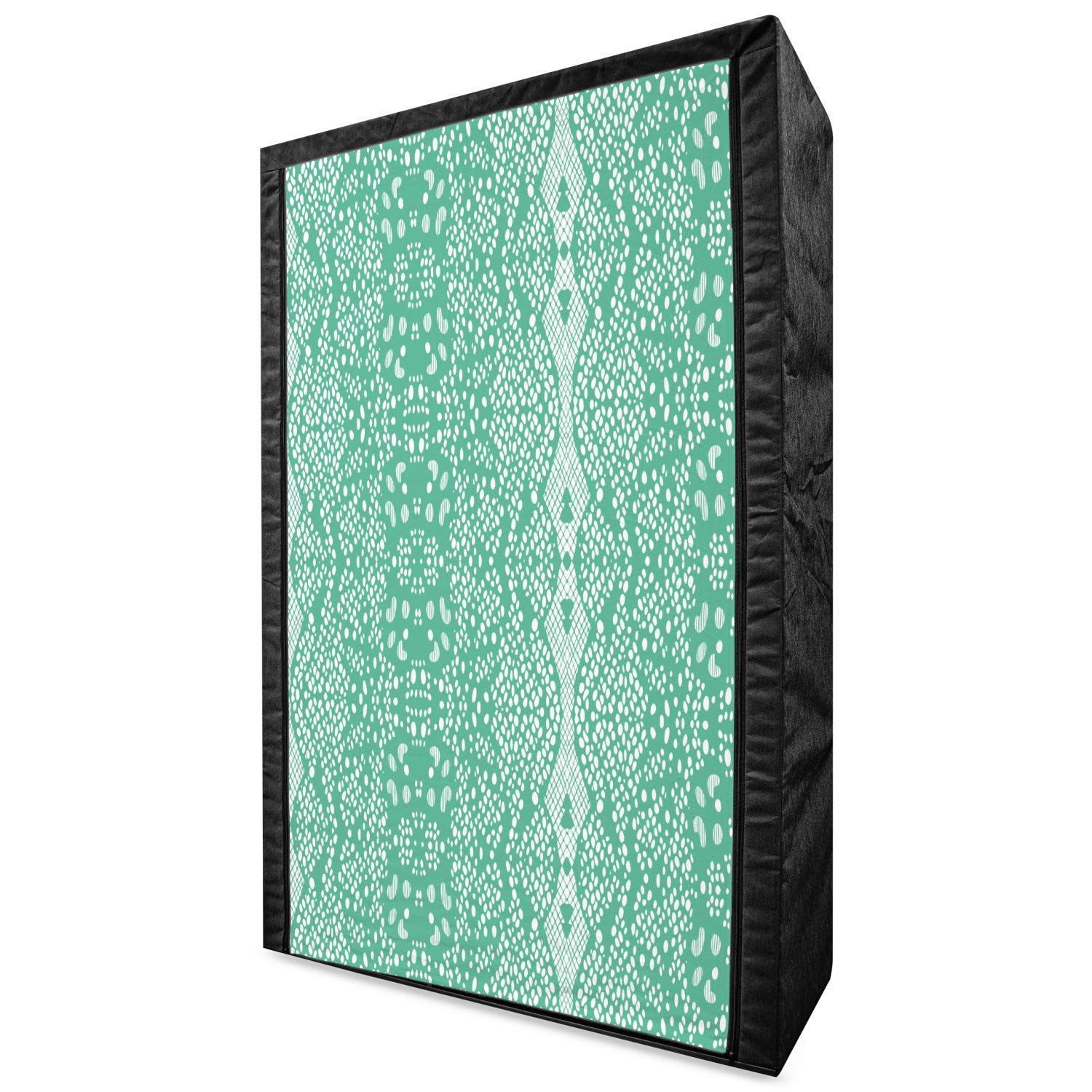 Ambesonne Mint Portable Fabric Wardrobe with Classic Lace Pattern - 42.5
