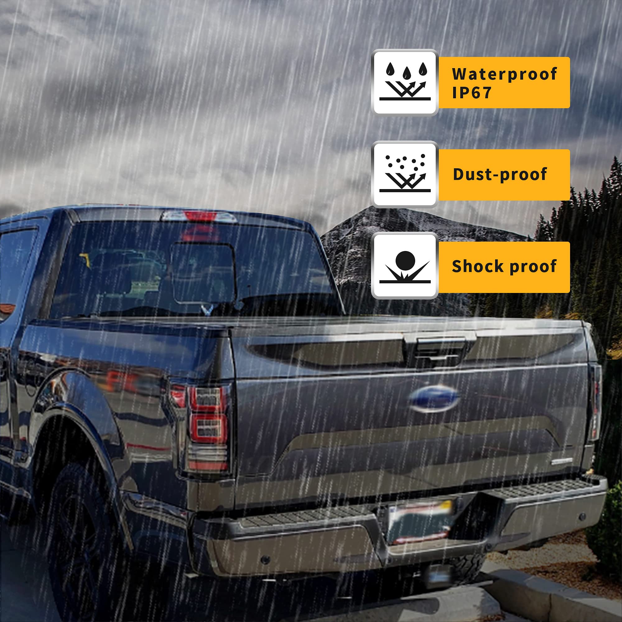 VLAND LED Tail Lights for Ford F150 & Raptor 2015-2019 | Red Turn Signal | Compatible with Halogen Models (Excludes XLT/Lariat & BLISS) | Clear Lens Design | Upgrade Your Pickup Truck's Style & Safety for Night Driving & Off-Road Adventures