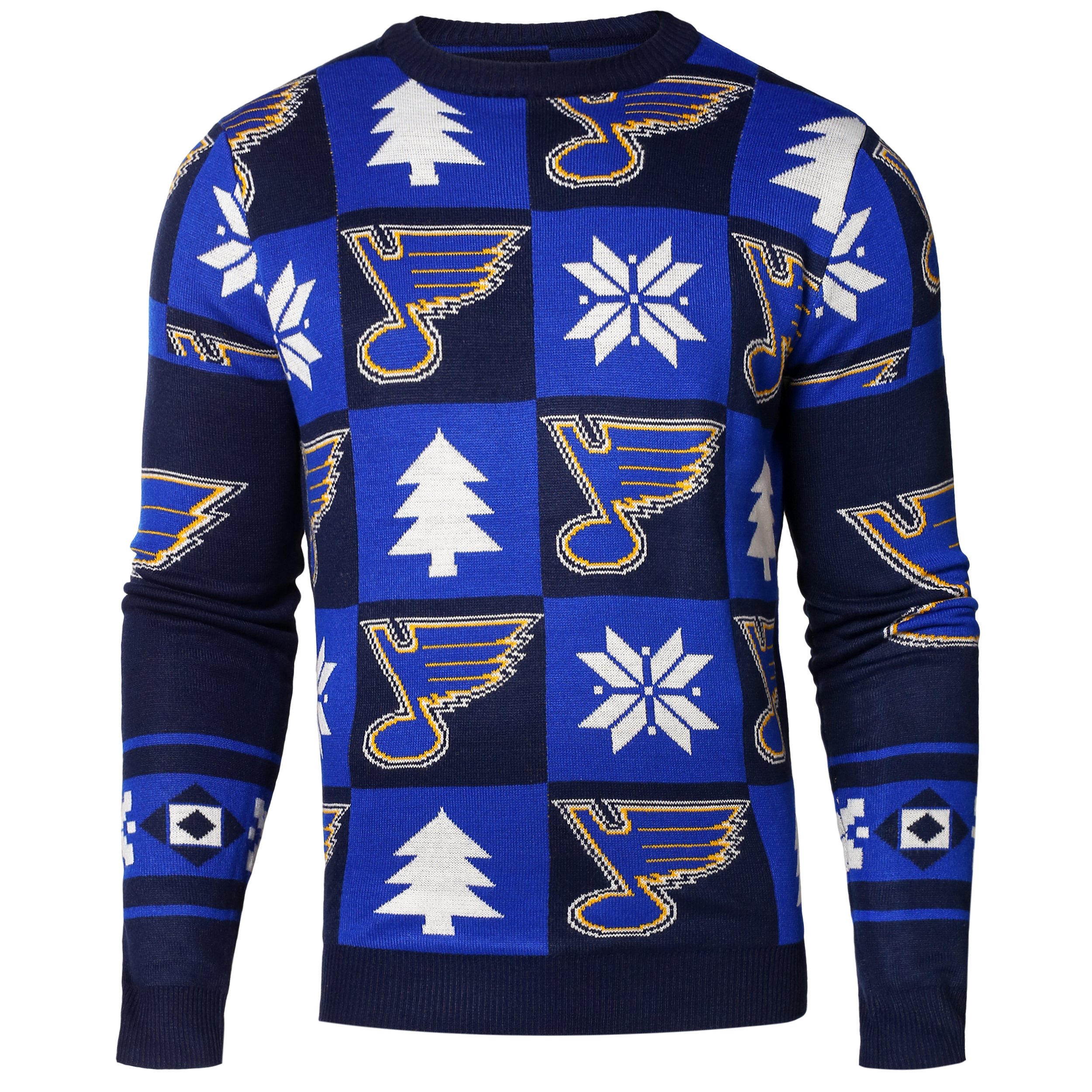 FOCO NHL Unisex 2016 Patched Ugly Christmas Sweater - Funny Holiday Crewneck Pullover for Men & Women - Perfect for Ugly Sweater Parties, Christmas Gifts & Winter Festive Outfits