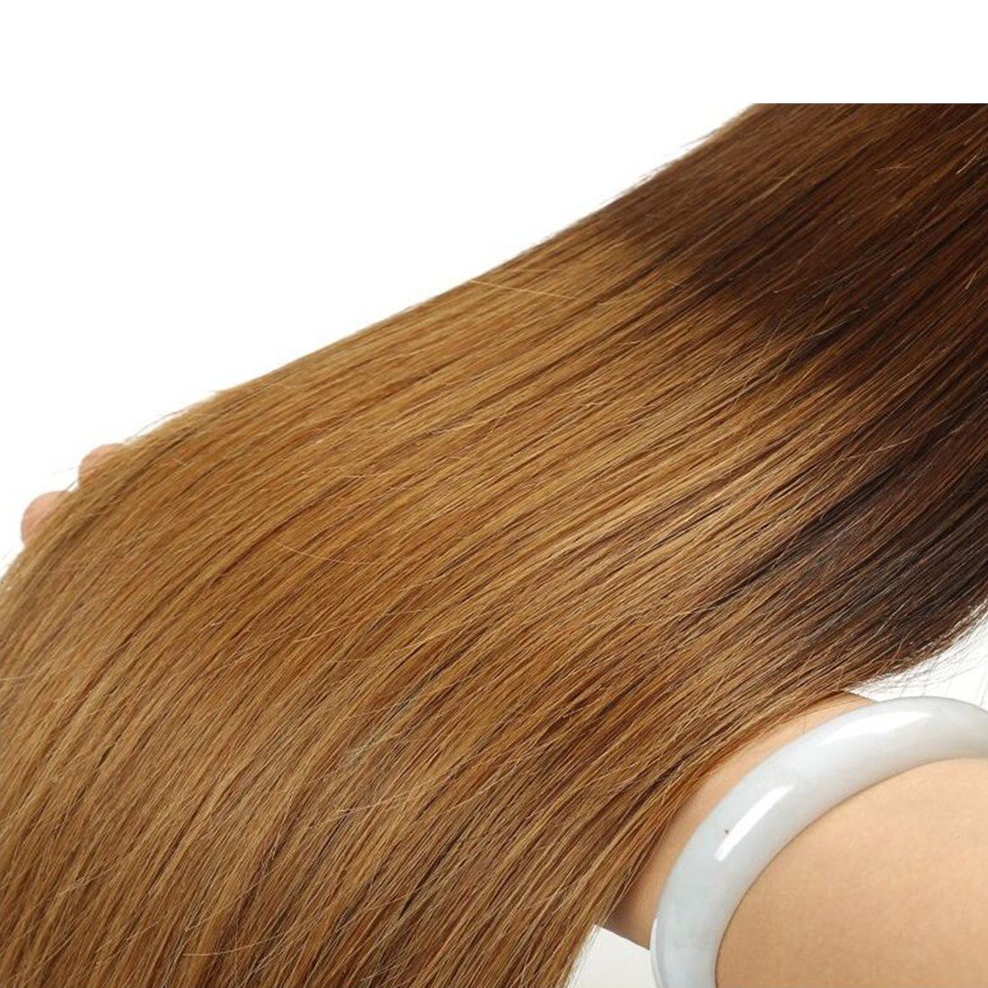 100% Unprocessed Brazilian Virgin Hair Straight Ombre 3 Bundles (18 20 22 Inch) - 1B/4/30 Color - Human Hair Wefts Extensions for Weaving & Styling - Perfect for Daily Wear, Parties & Special Occasions