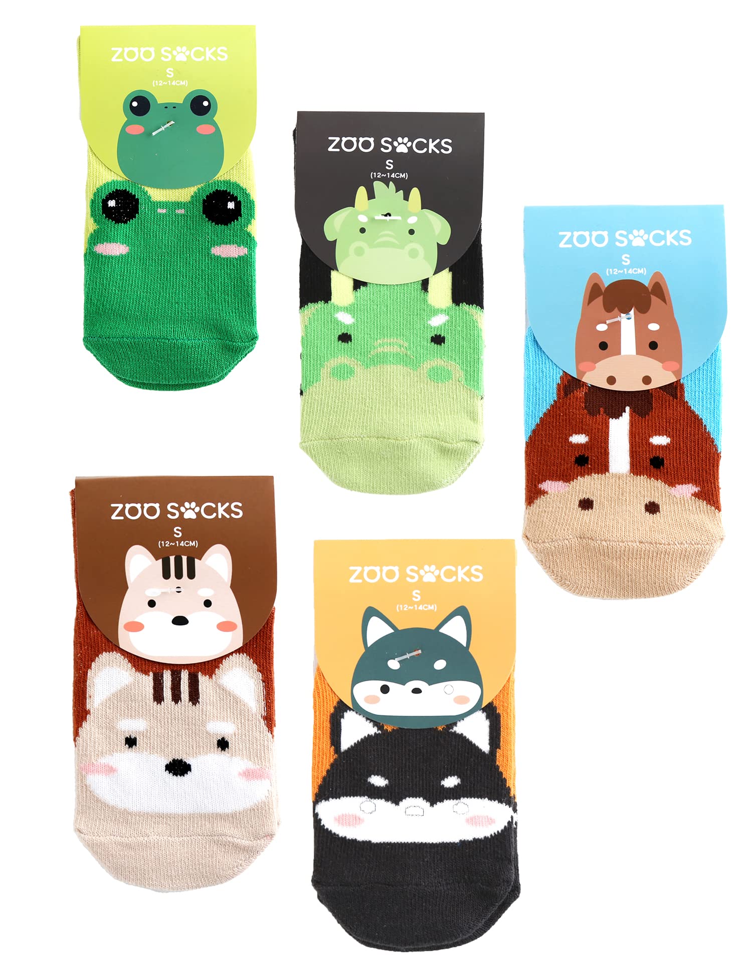 VAENAIT Baby Animal Crew Socks for Toddlers - Zoo Themed Multi Pack for Boys & Girls - Playtime & Daily Wear