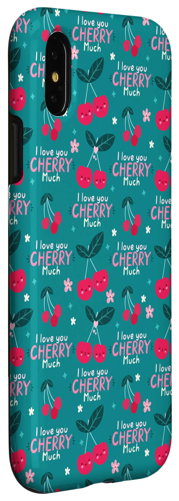 iPhone X/XS Cherry Themed Cute Phone Case - Perfect Gift for Women, Girls, Teens - Durable Protective Cover for Everyday Use & Special Occasions