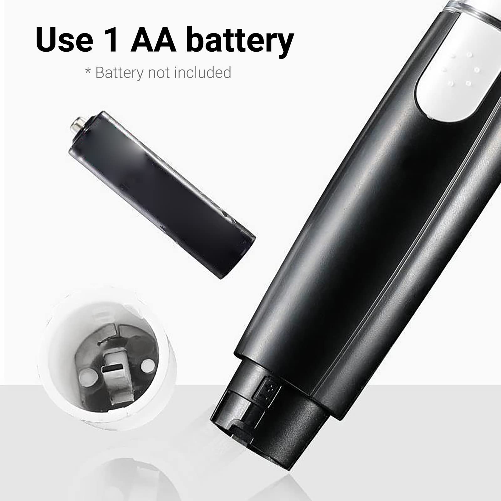 Professional Painless Ear & Nose Hair Trimmer for Men & Women - Waterproof Battery-Operated Eyebrow & Facial Hair Clipper - Perfect for Travel, Home Grooming & Personal Care - Black