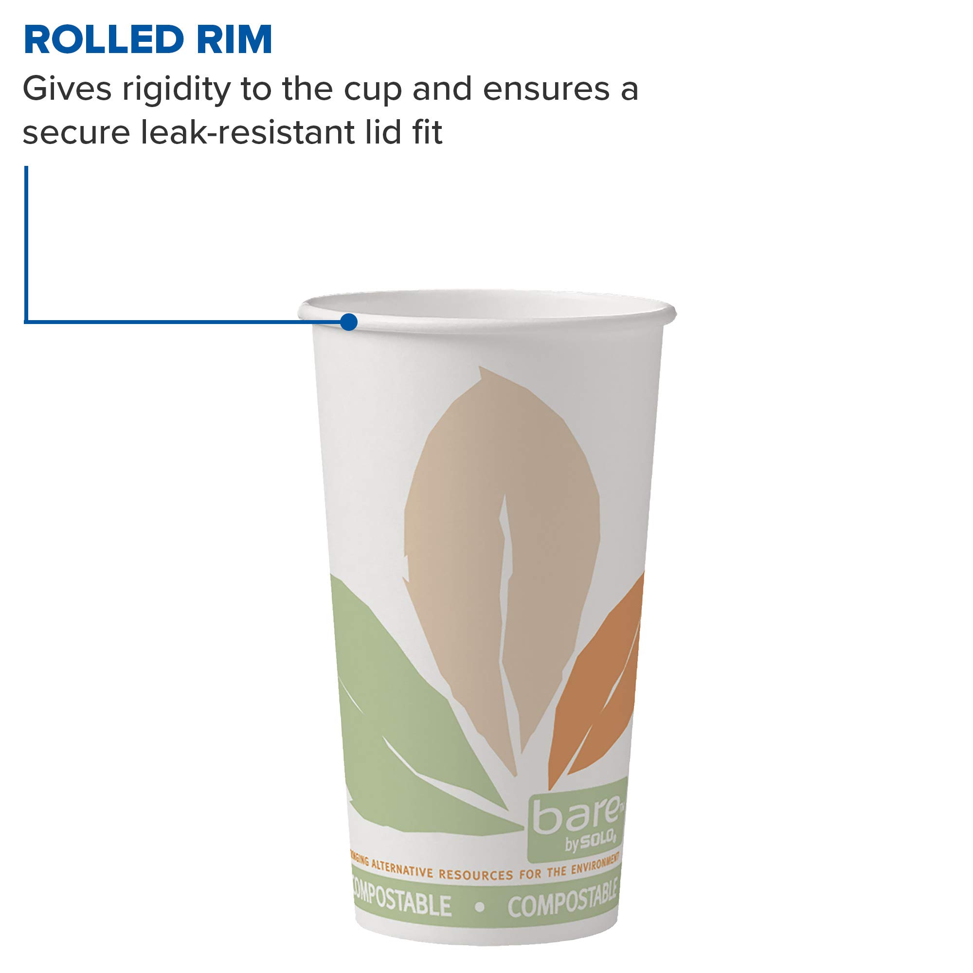 Solo 420PLA-J7234 20 oz Bare SSPLA Paper Hot Cups - Case of 600 (600 Count) | Eco-Friendly Disposable Coffee Cups for Office, Cafes & Restaurants | Perfect for Hot Beverages, Tea & Coffee