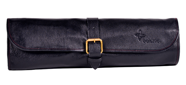 Boldric One Buckle Genuine Leather Knife Bag - Black - Free Shipping - Perfect for Chefs, Hunters & Outdoor Enthusiasts