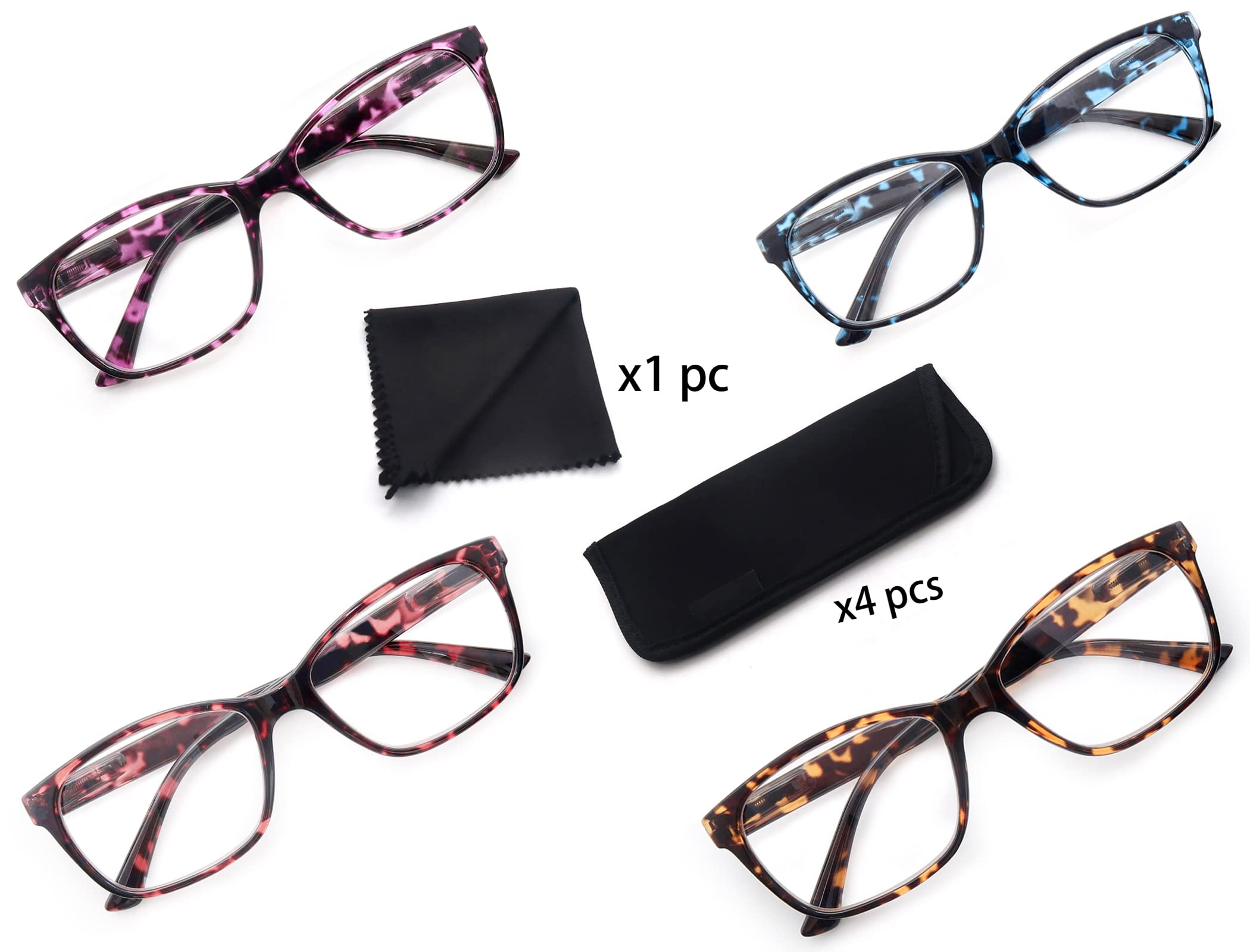 Stylish Lightweight Square Reading Glasses for Women - Large Tortoise Frame Readers for Big Head/Face - Perfect for Reading, Computer Work & Fashion Accessories