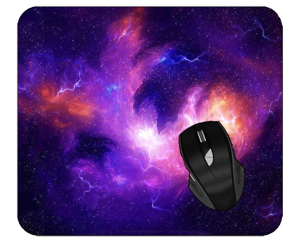 Premium Purple Space Gaming Mouse Pad with Stitched Edges - Large Non-Slip Base for PC, Laptop & Office Use - Perfect for Gamers & Professionals