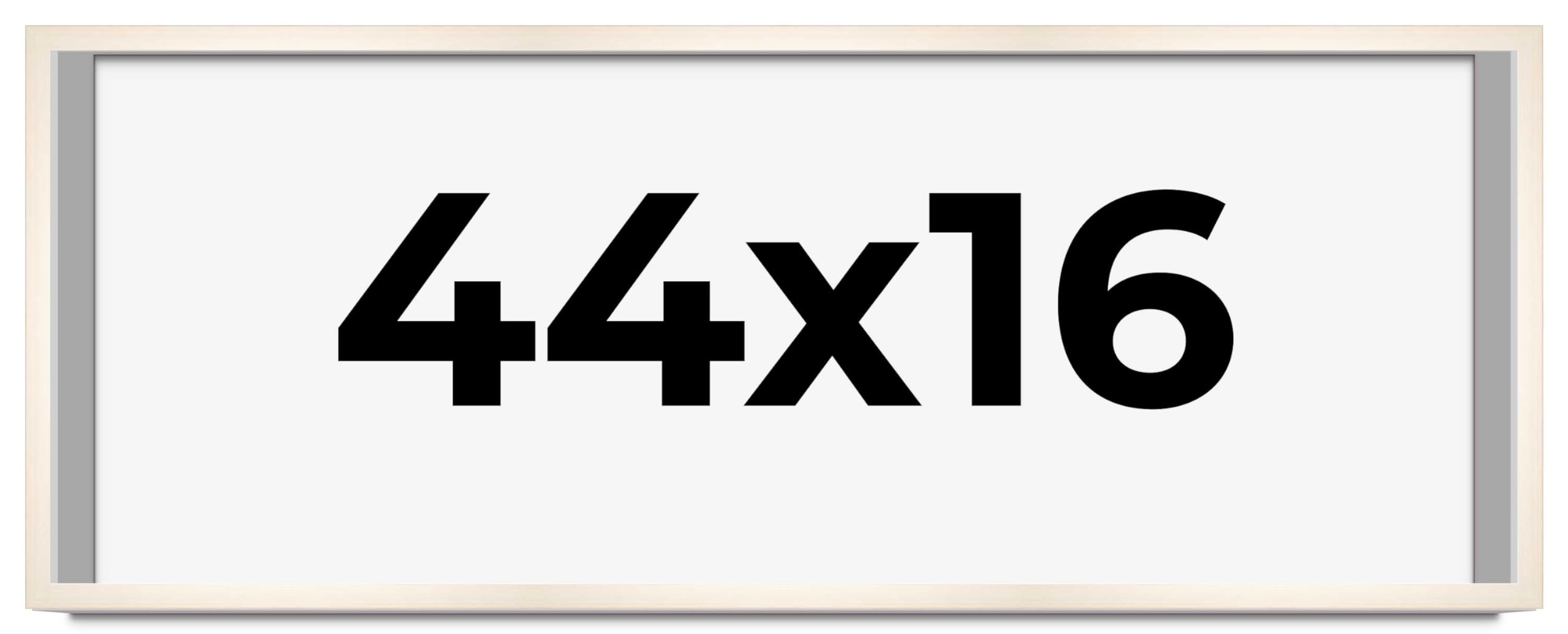 CountryArtHouse 44x16 Inch Whitewashed Solid Wood Picture Frame with UV Acrylic Plexiglass - 0.8125