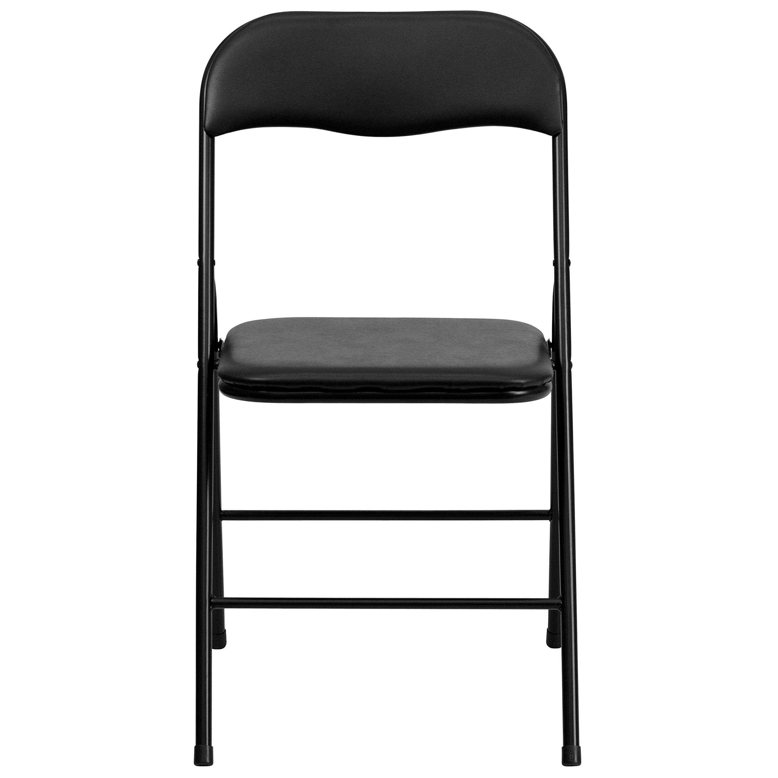 EMMA + OLIVER 5-Piece Black Folding Card Table and Chairs Set for Game Room, Poker, Parties & Family Gatherings - Compact & Space-Saving Furniture