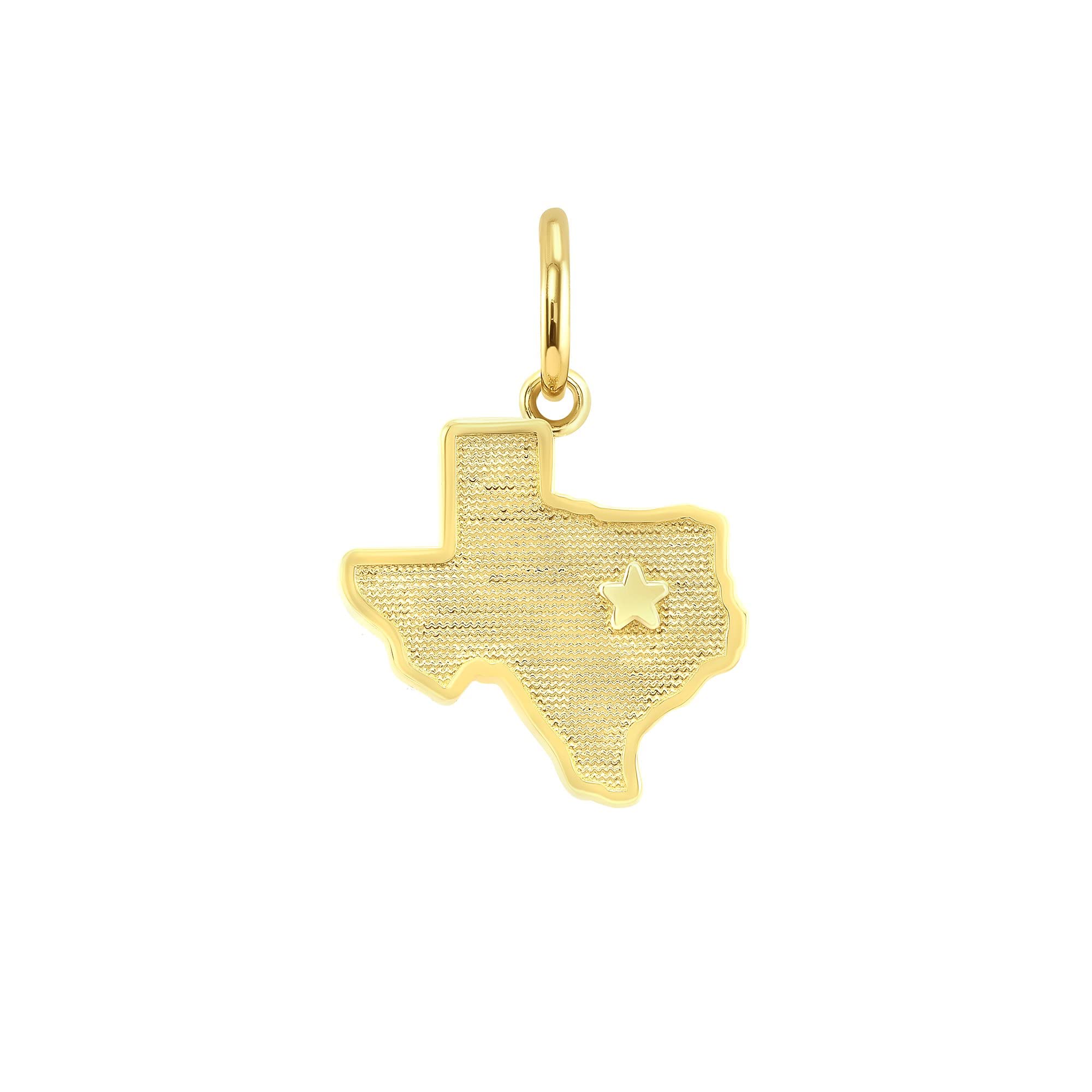 14k Gold Texas Map Pendant Necklace - Yellow, Rose & White Gold Texas Shaped Jewelry for Women & Men - USA Made Travel Charm Gift - Perfect for Texans, Travel Lovers & Anniversary Presents