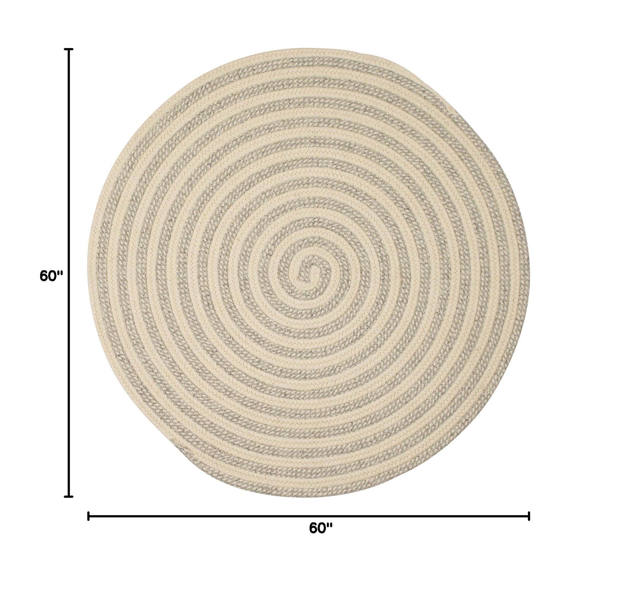 5' x 5' Round Natural Light Gray Woodland Area Rug - Perfect for Living Room, Bedroom, or Nursery Decor