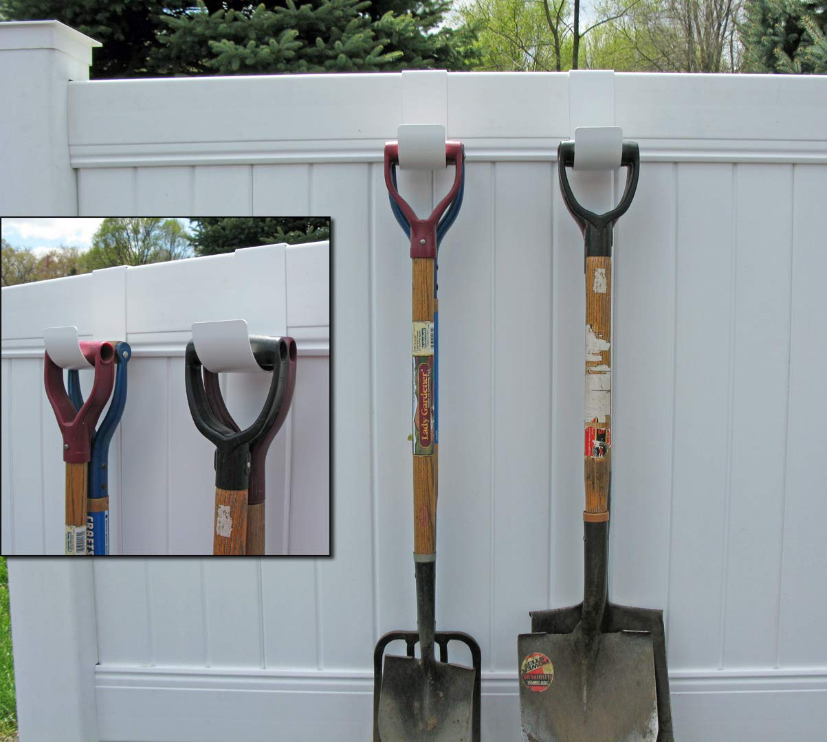 White Fence Hooks 23SET-W for Garden & Home Decor