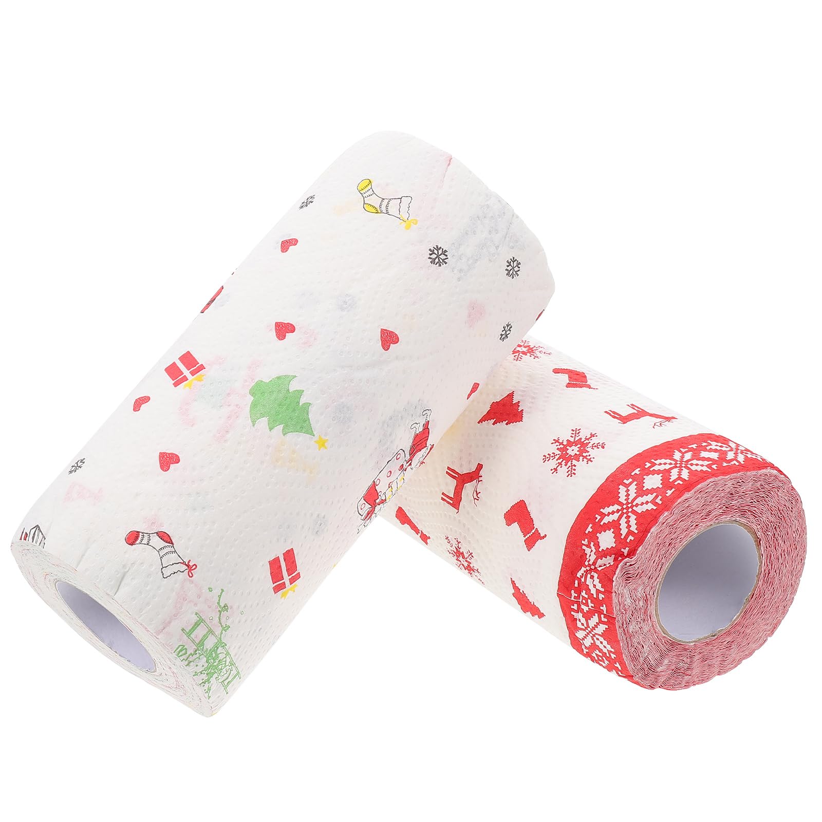 Christmas Kitchen Paper Towels - 2 Rolls | Highly Absorbent Disposable Cleaning Towels for Holiday Kitchen, Restaurant & Business Use | Xmas Themed Kitchen Tissue for Festive Cleaning & Decor