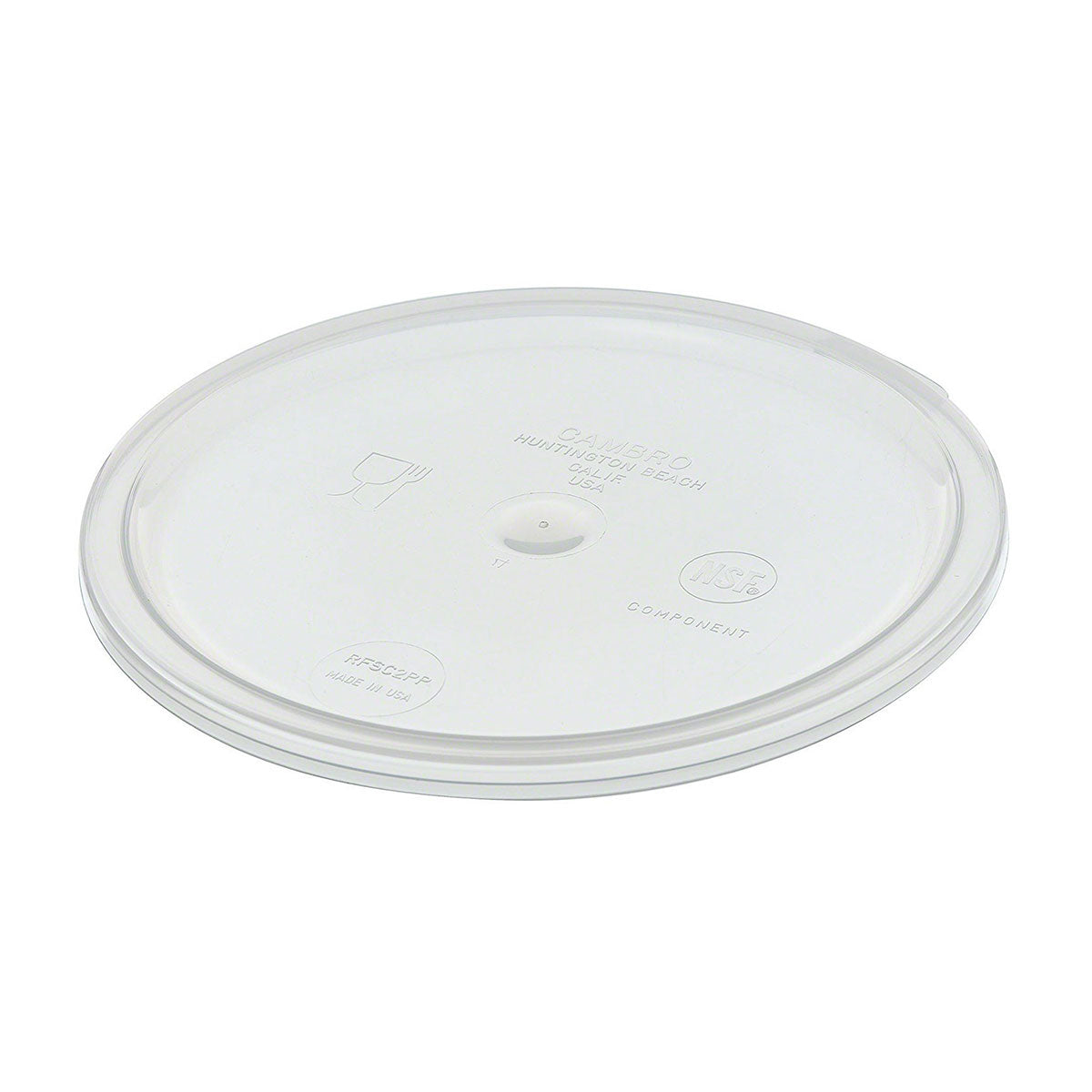 Cambro RFSC2PP190 Round Food Storage Container Lid - Translucent, Fits 2 & 4 Quart Containers - Perfect for Kitchen Organization & Meal Prep