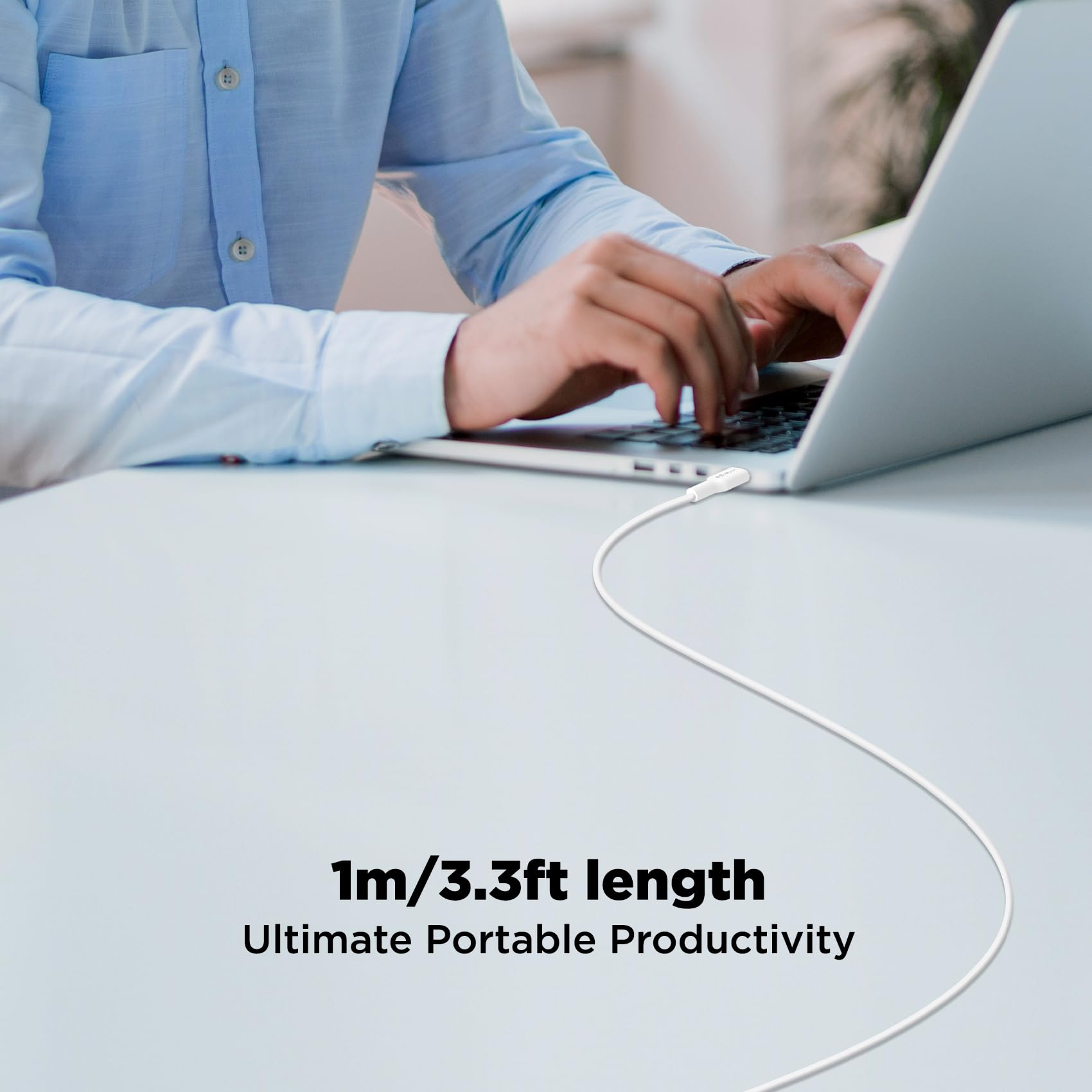 Innergie 240W USB C to USB C Fast Charging Cable 3.3ft (1m) - PD 3.1 Certified for MacBook Pro, iPad, Samsung Galaxy S24, Nintendo Switch, Google Pixel, LG - Flexible Silicone White Cable by Delta Electronics - Perfect for Travel, Office & Home Charging