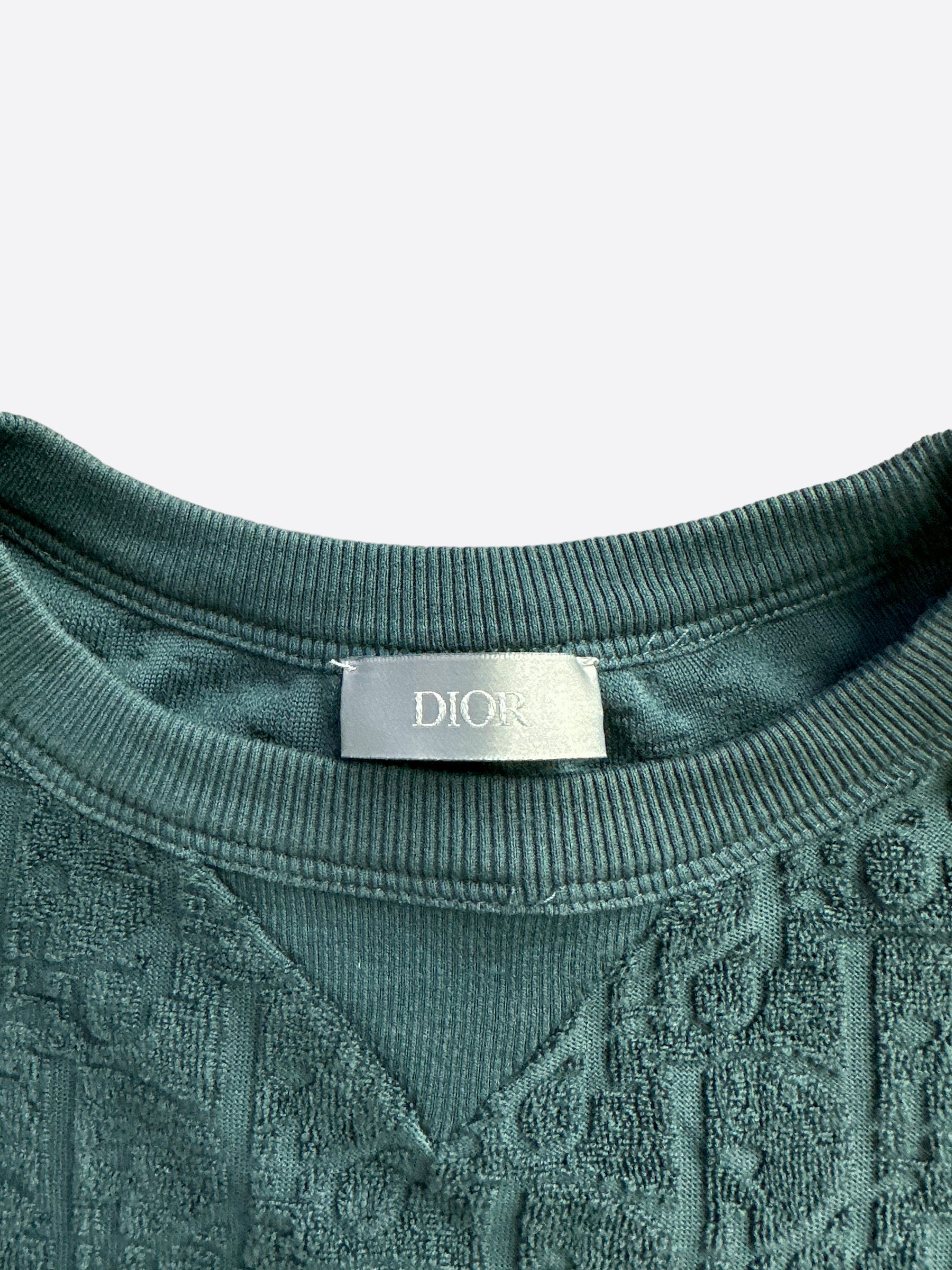 Dior Navy Oblique Logo Cotton T-Shirt for Men - Luxury Casual Wear for Summer & Beach Outfits