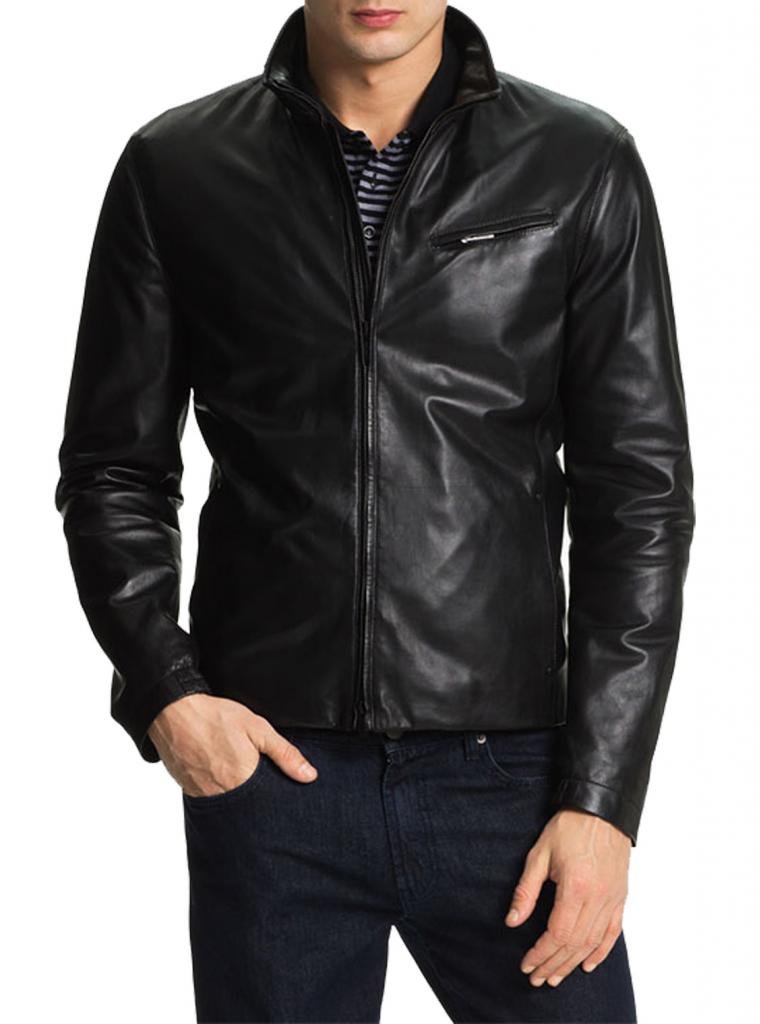 Men's Genuine Cowhide Leather Motorcycle Jacket - Black Stylish Biker Jacket for Riding & Casual Wear | C271