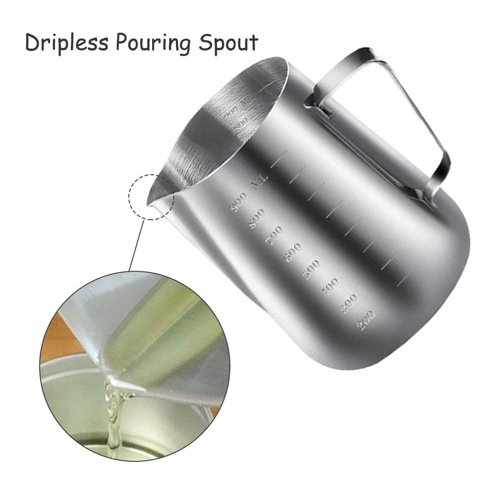 Premium 900ml Stainless Steel Wax Melting Pot with Dripless Spout - Perfect for Candle Making, DIY Wax Projects, and Home Fragrance Crafting - Ideal for Soy Wax, Beeswax, and Paraffin Wax Melting