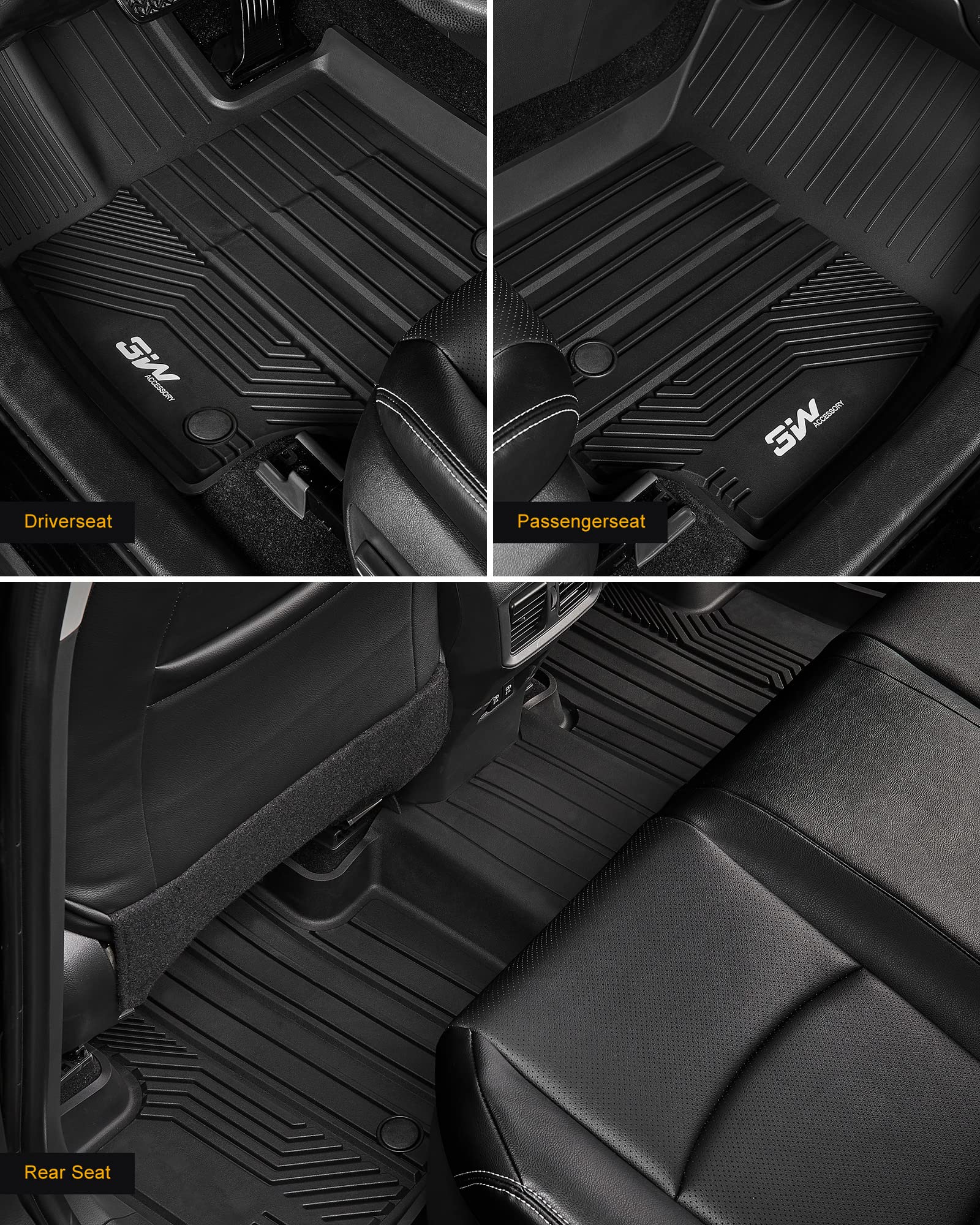 Premium 3W TPE All-Weather Floor Mats for Toyota RAV4 2019-2025 (Excluding Hybrid/Prime Models) - Custom Fit Front & Rear Seat Liners + Trunk Mat - Durable Black Car Mats for All-Season Protection - Perfect for Daily Commutes, Road Trips & Outdoor Adventures