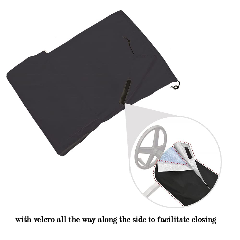 24ft Solar Pool Cover Reel for Inground Swimming Pools - Heavy Duty Winter Protective Blanket with UV Protection (Black) | Extends Swimming Season & Reduces Heat Loss