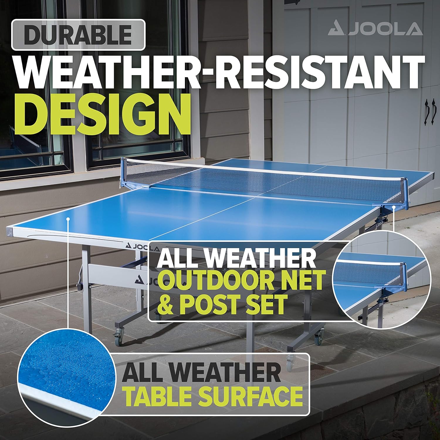 JOOLA Rapid Play Outdoor Table Tennis Table - Professional Grade for Backyard & Patio - Weatherproof & Durable for All-Weather Play