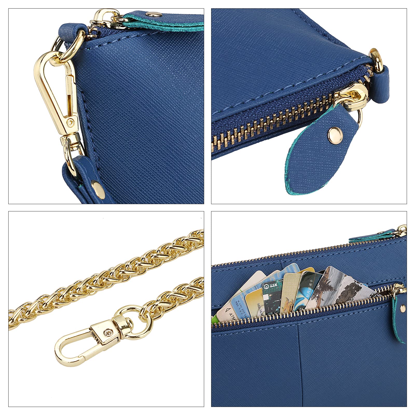 Uromee Genuine Leather Wristlet Wallet Clutch Purse for Women - Crossbody Bag with Detachable Shoulder Chain | Perfect for Parties, Travel & Everyday Use