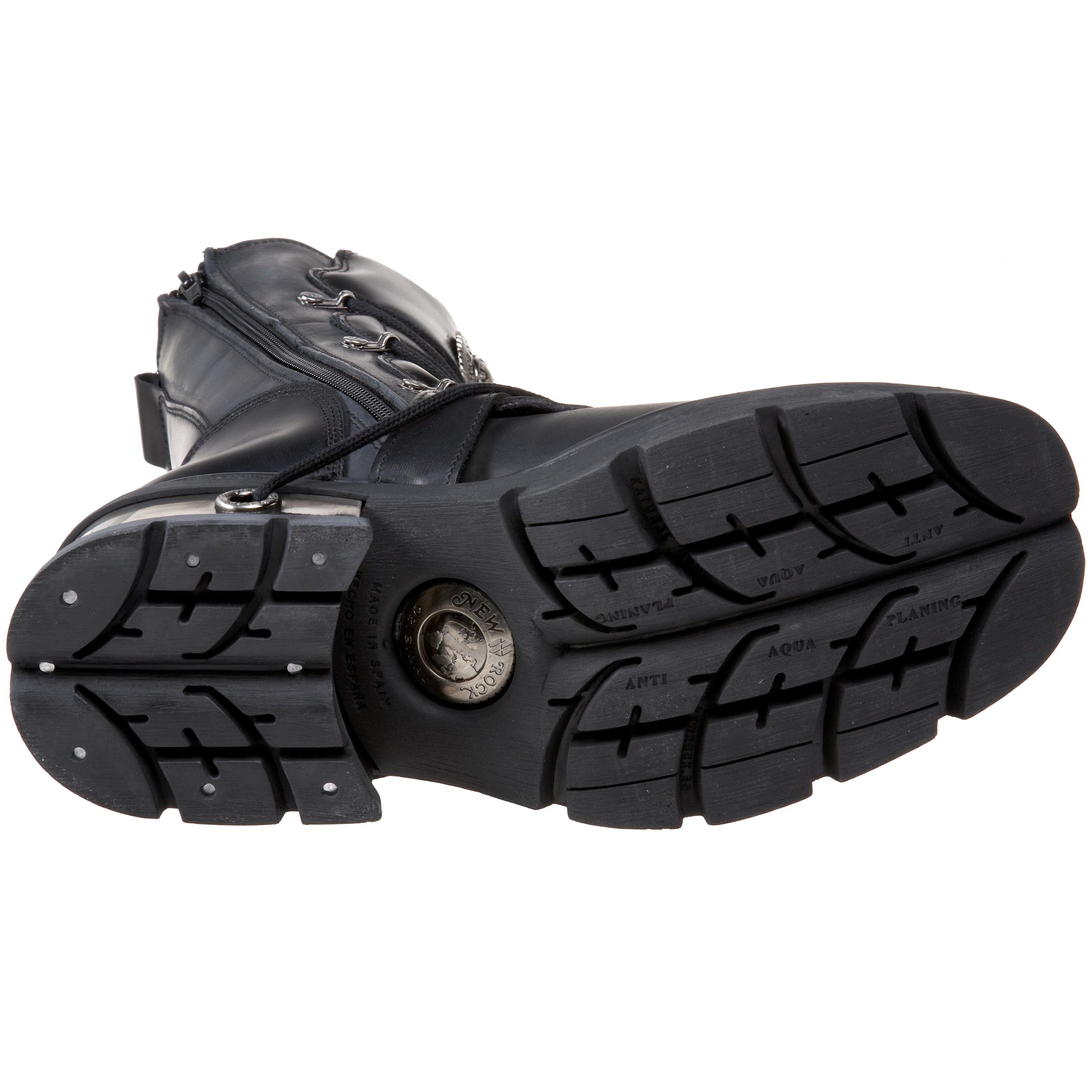New Rock Men's Boots - Stylish & Durable Leather Combat Boots for Motorcycle Riding, Hiking & Outdoor Adventures