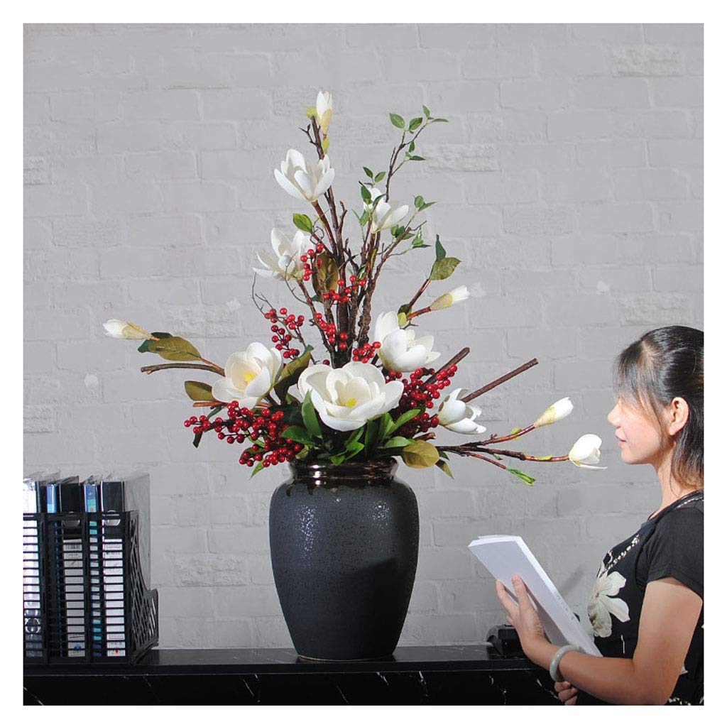 AVEO Artificial Flowers in Vase - Large Fake Floral Arrangement with Ceramic Vase for Dining Table Centerpieces, Wedding Decor, Home & Office Decoration (Color B) | Perfect for Living Room, Bedroom, and Event Decorations