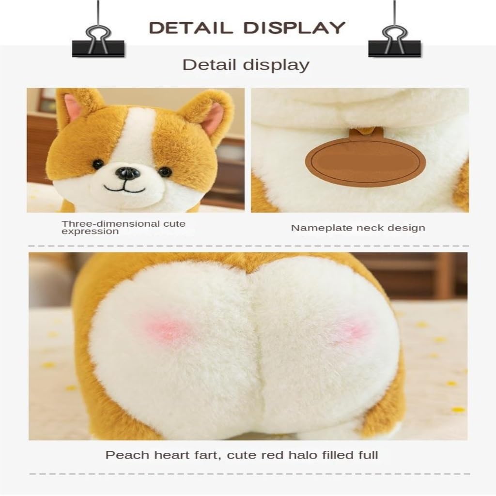 Cute Corgi Plush Toy - Adorable Puppy Stuffed Animal with Lovely Butt, Soft Rag Doll for Kids & Adults - Perfect Gift for Girlfriend Birthday, Christmas & Home Decor