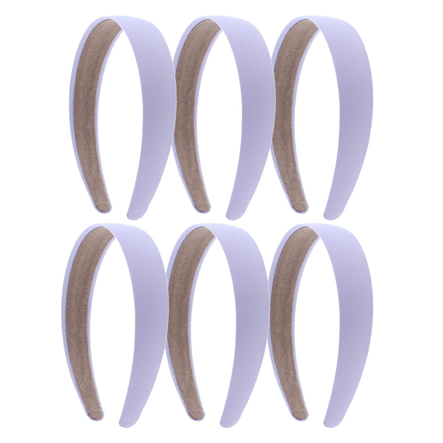 1 Satin Headband - Set of 6 - Lavender - Perfect for Sleep, Yoga, and Hair Styling