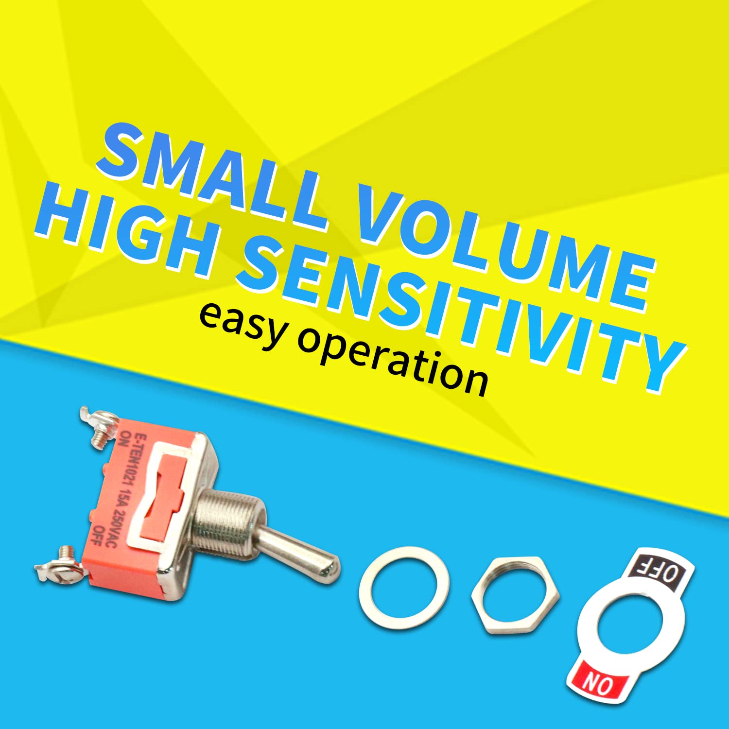 10-Pack Waterproof Toggle Switch - 2 Position 2 Pin ON/Off Metal Heavy Duty Switch (15A 250V) with Waterproof Boot Cap - Ideal for Marine, Automotive, and Outdoor Electrical Applications