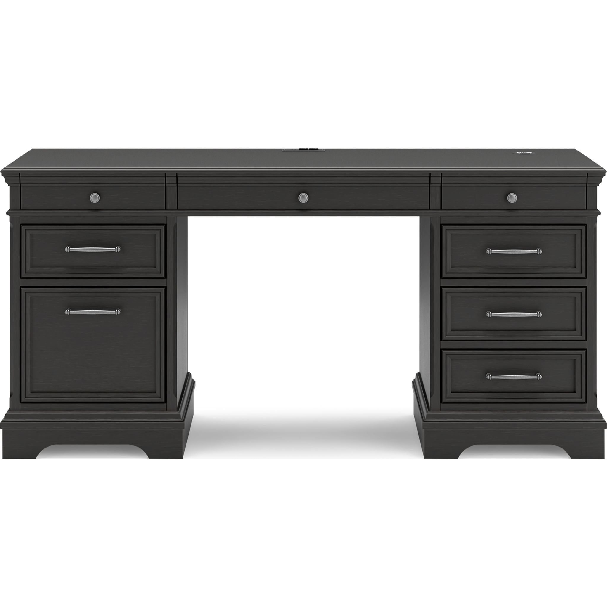 Beckincreek Black Office Desk - Modern Writing Desk for Home & Office Workspace, Study, and Small Spaces