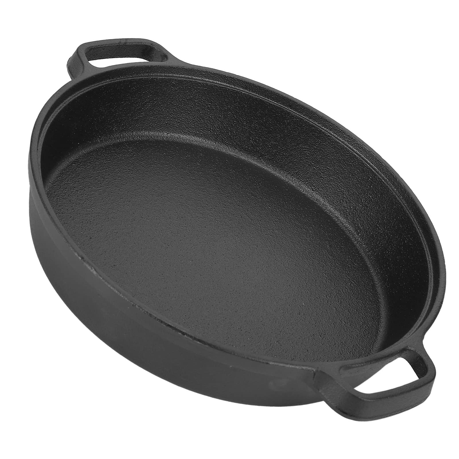 25CM Thickened Cast Iron Pancake Pan - 2 Handle Flat Bottom Frying Pan for Kitchen - Even Heat Distribution & Durable - Perfect for Pancakes, Crepes, Omelets & Stir Fry - Ideal for Home Cooking & Camping