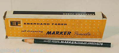 Vintage Eberhard Faber EF Marker Pencils - Set of 10 Green China Markers for Art, Drafting & Industrial Marking | Perfect for Artists, Engineers & Craftsmen